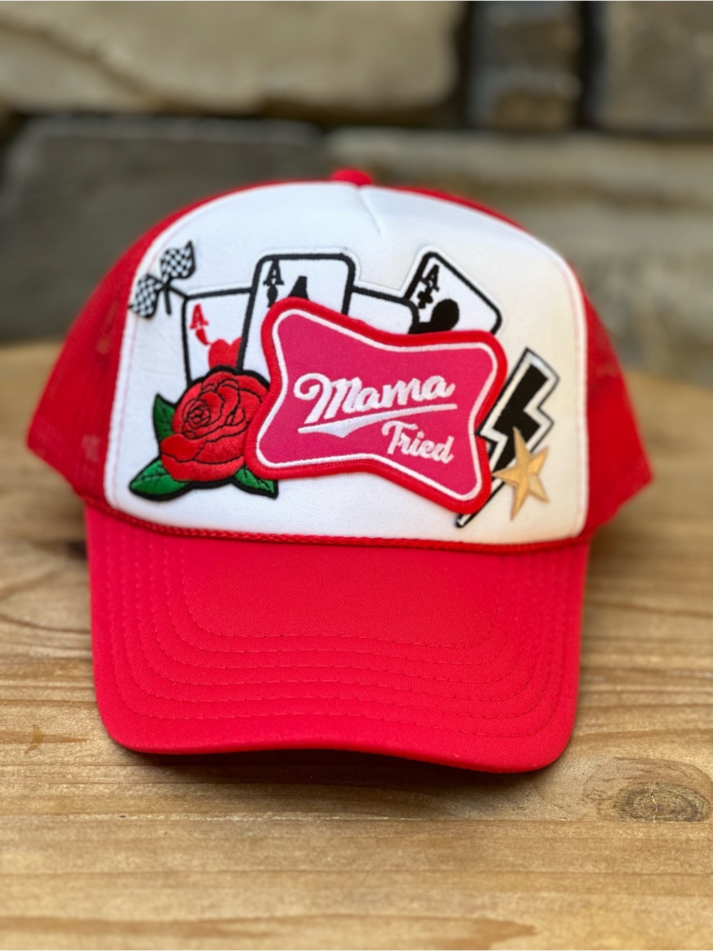 NEW Custom Mama Tried Red Trucker Hat